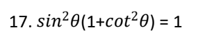 17. sin20(1+cot20) = 1
