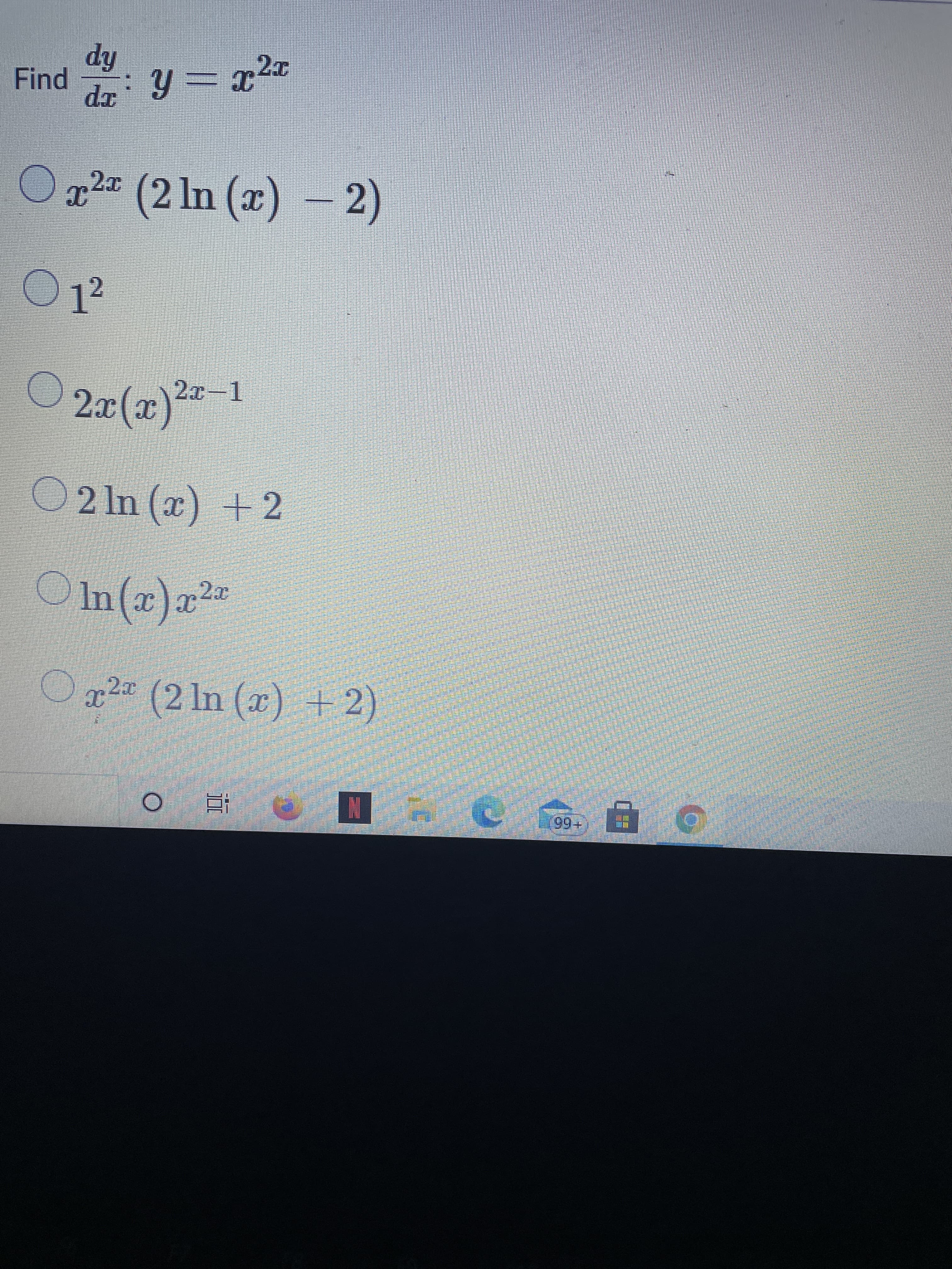 三
直
Find
hp
x2² (2 ln (x) – 2)
O1²
2x(x)2x-1
2 In (x) +2
In(x)x²=
x2 (2 ln (x) + 2)
+66
