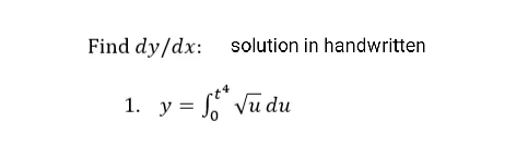 Find dy/dx:
solution in handwritten
1. y =
" Vũ du
