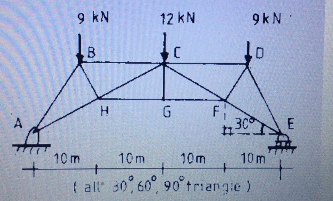 9 kN
12 kN
9 k N
B.
F
30
10 m
10m
10m
+
10m
+
{ all 30%60°, 90 triargie)
