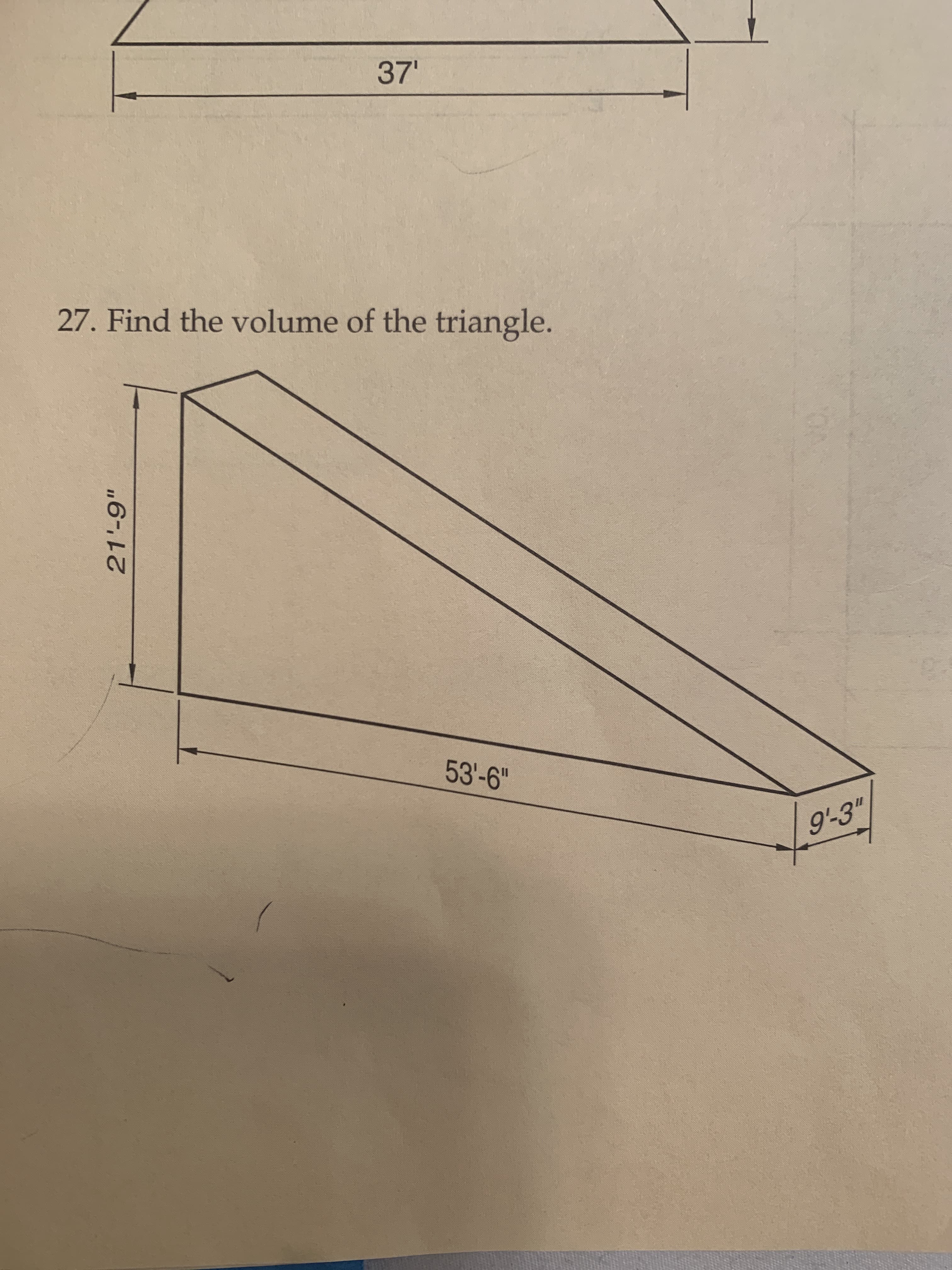 Find the volume of the triangle.
