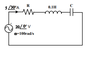 R
5 /30°A
0.1H
20/0' V
o=100rad/s
