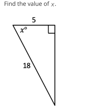 Find the value of x.
5
18
