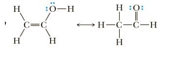 H
:0-H
H :0:
C=C
→ H-C-C-H
H
H
