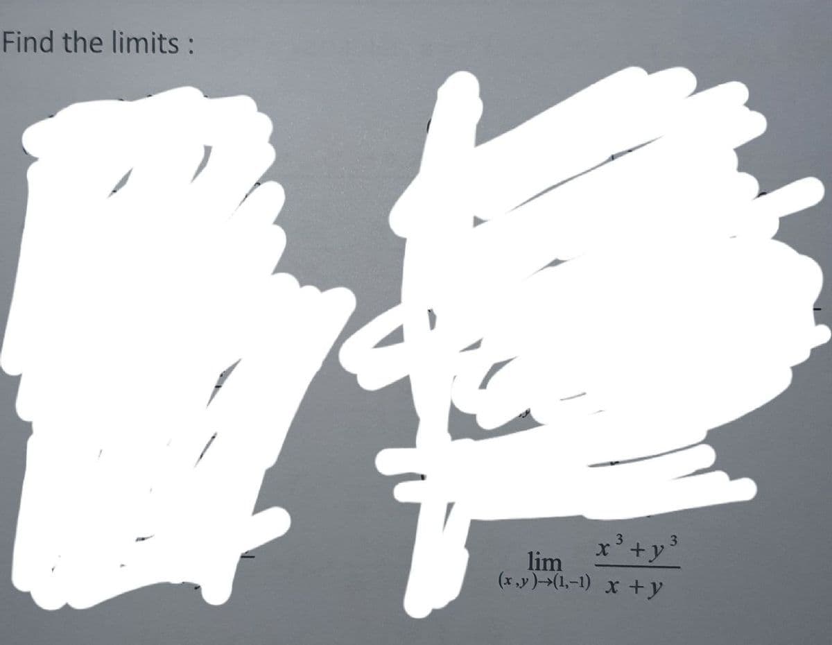 Find the limits :
3
lim
(x,y)→(1,-1) x +y

