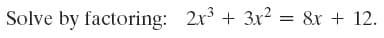 Solve by factoring: 2r + 3r?
= &x + 12.
