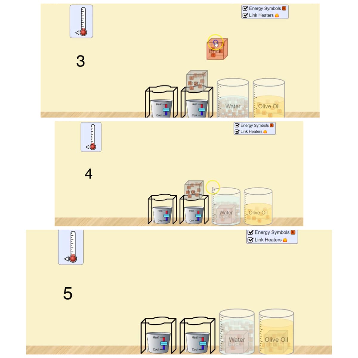 V Energy Symbols E
V Link Heaters ü
3
ron
Water
Olive Oil
V Energy Symbols E
V Link Heaters ü
4
Ton
Water
Olive Oil
V Energy Symbols E
V Link Heaters &
Heat
Heat
Water
Olive Oil
Cool
Cool
התוהה ,L
פיאיי
LO
עוידד
