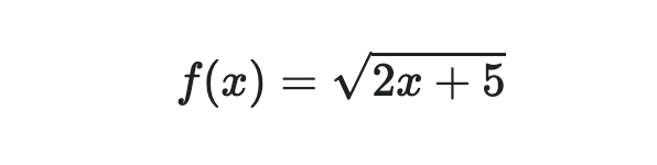 f(x) = √2x + 5