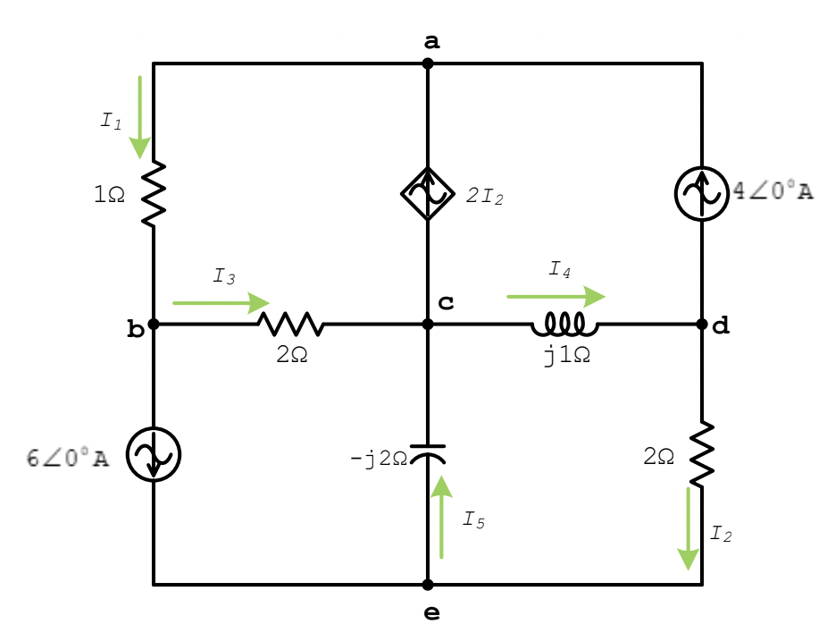 a
I1
420°A
212
12
I4
I3
ell
j10
b
-j207
V.079
I5
I2
e
