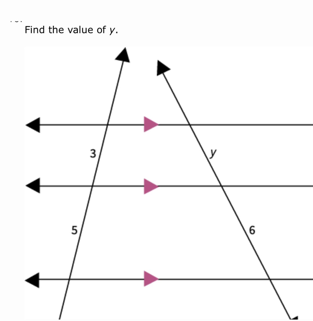 Find the value of y.
3
5
6.
