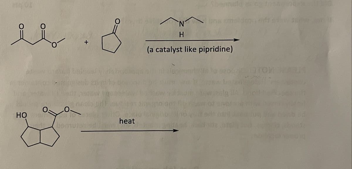 O
2. S
+
HN
ons emsido
(a catalyst like pipridine)
O
HO 1100
O
heat
bemujer ad
05
10