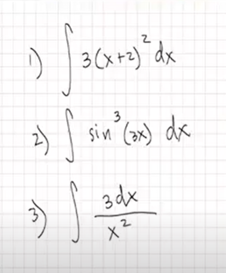 )
3 (x+Z) dx
2) sin Con) de
3
3dx
2
