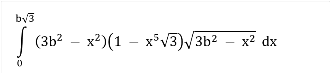 by3
(3b²
– x²)(1 – x³v3)/3b2
х2 dx
-
