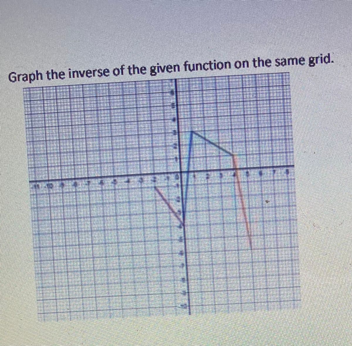 Graph the inverse of the given function on the same grid.
