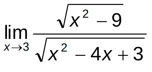 Vx² - 9
lim
.2
X→3
x² – 4x + 3
