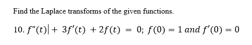 ind the Laplace transforms of the given functions.
