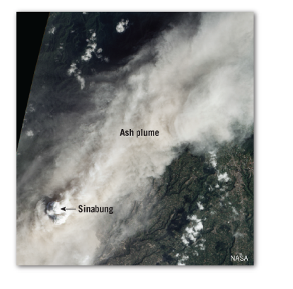 Ash plume
- Sinabung
NASA
