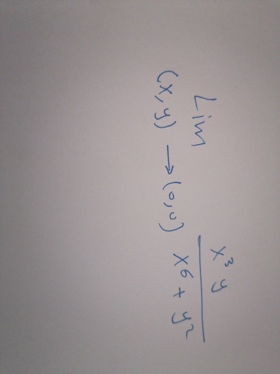 Lim
x* y
(x, y) (0,0) X6+ yz
