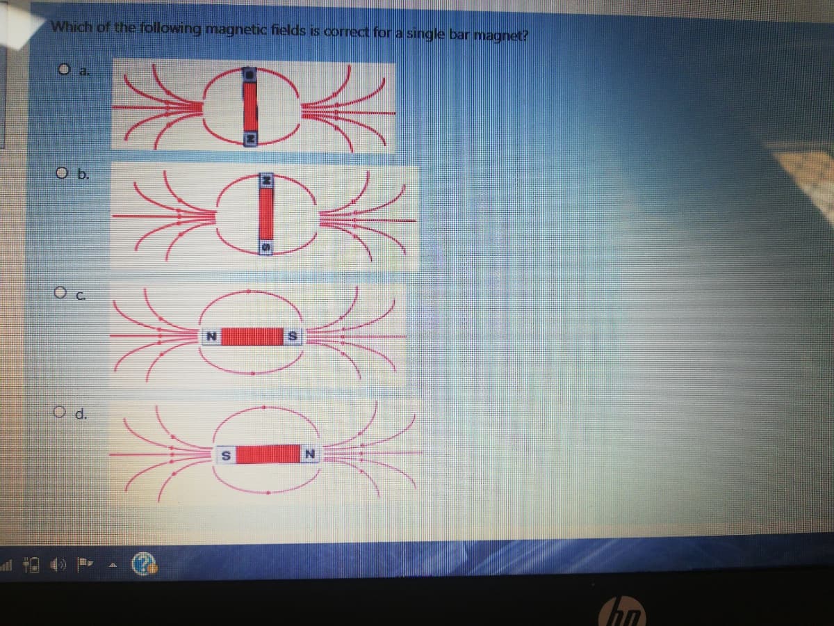 Which of the following magnetic fields is correct for a single bar magnet?
