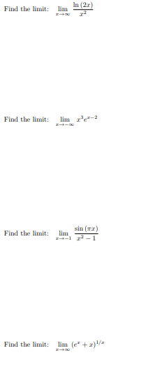 In (2r)
Find the limit:
lim
