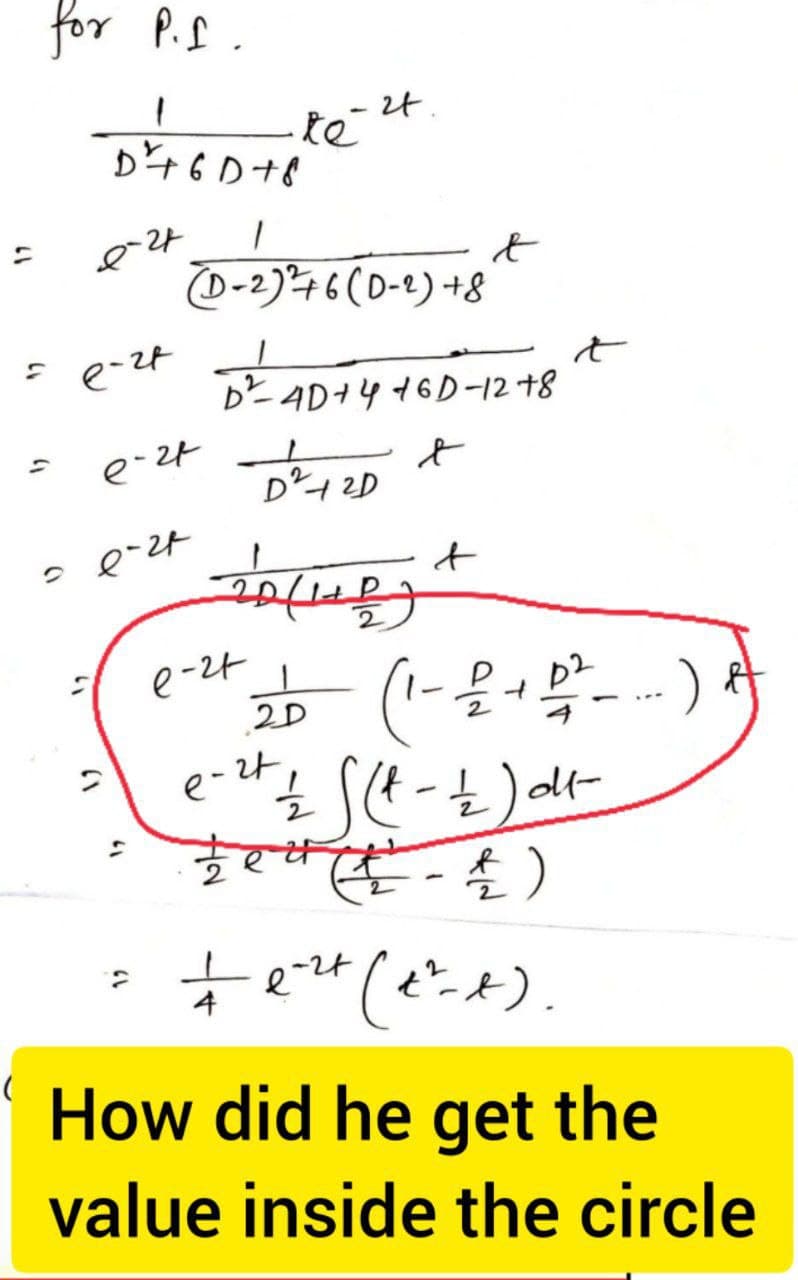 17
for P.f.
라.
D²+60+ le ²4
té
오라
= 6-24
e-라
>
|
(D-2)² +6 (0-2) +8
스라
:
=
e-라
D24D1916D-12 +8
4
D212D
너무
2
&
t
t
2b (- 뭐....
아라는 ((1-t)ar
호페(호-슬)
2
그라 (2x).
How did he get the
value inside the circle