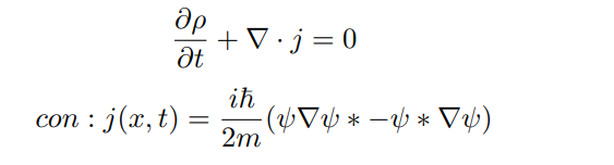 + V•j=0
ih
con : j(x, t) =
2m
