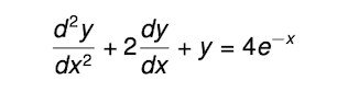 dy
dy
+ 2
+y = 4e¯*
dx2
