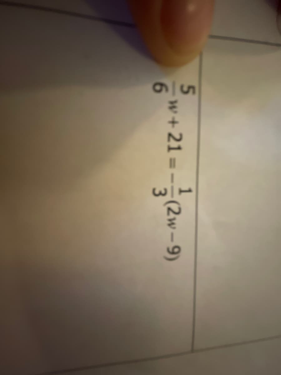 5.
w+21=
(2w – 9)
3.
