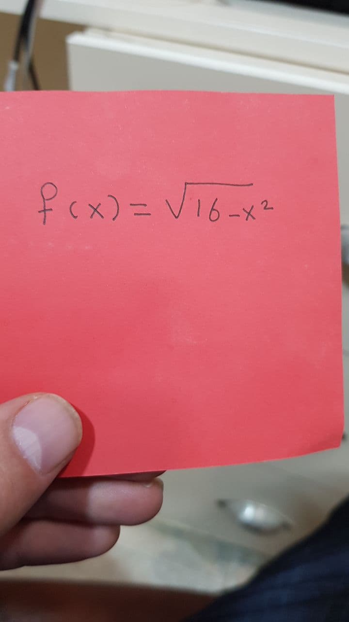 f(x)= V16-x2
