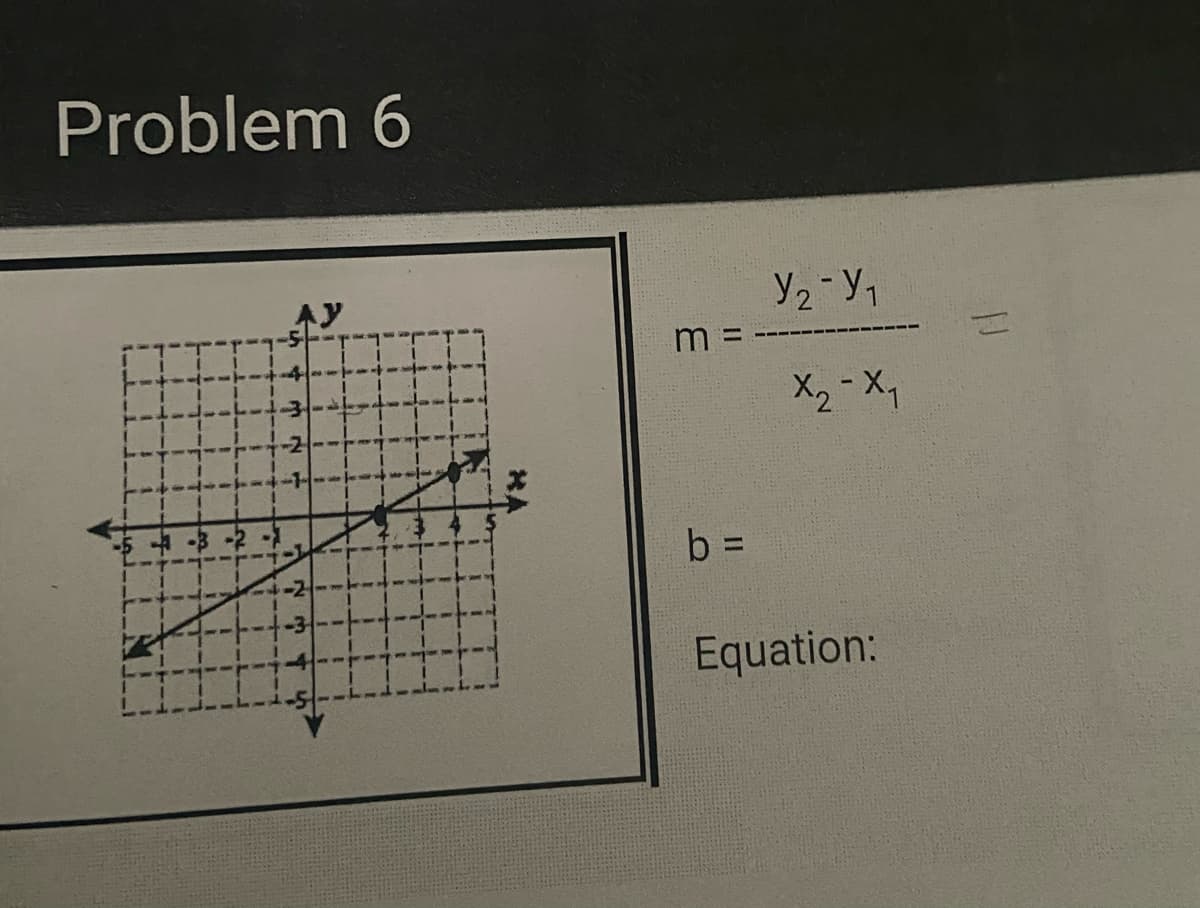 Problem 6
Ay
m
X2 - X,
%3D
Equation:
HA
