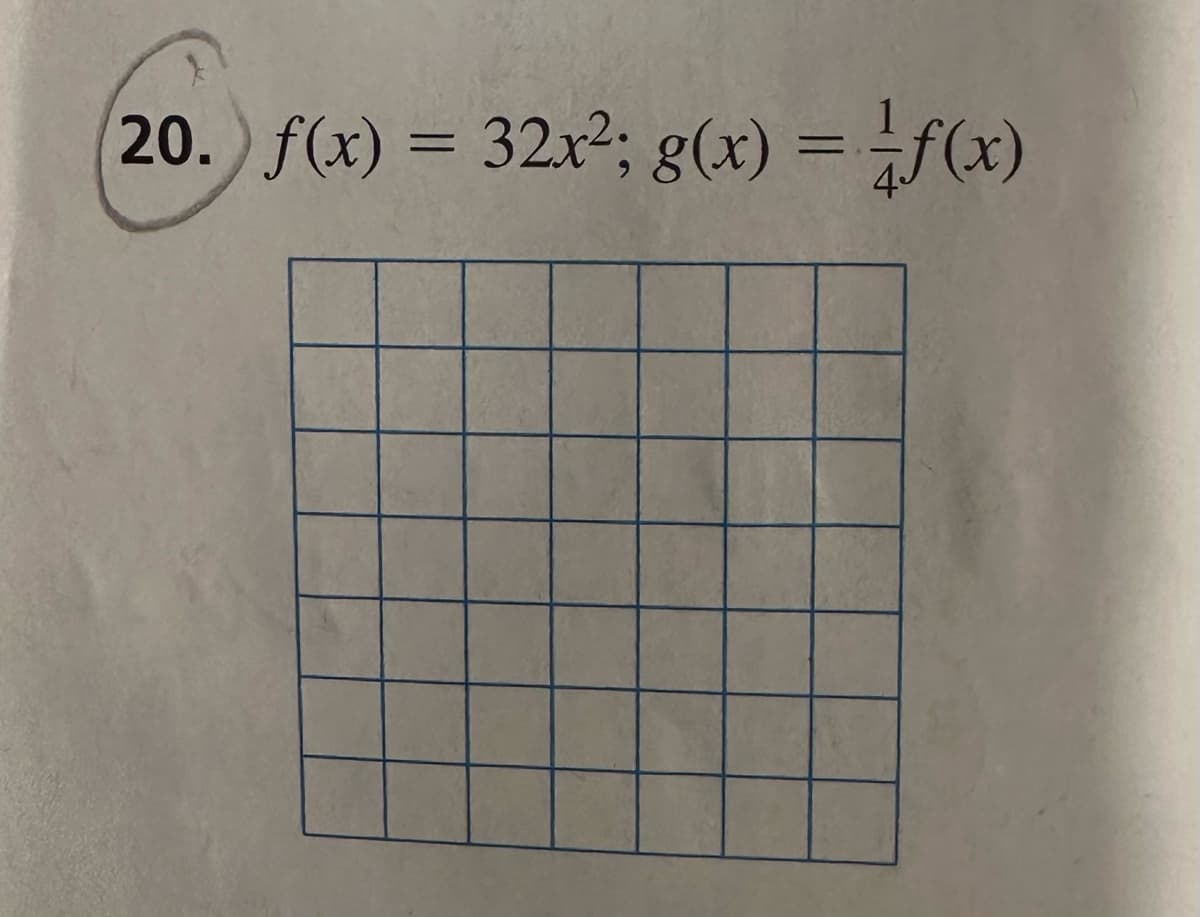 20.) f(x) = 32x²; g(x) = f(x)