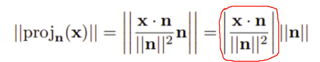 ||projn (x)||
||=
=
X
z||u||
n
||
x. n
a||²
||n||