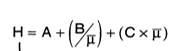 +(B%) +(Cx E)
H = A+
