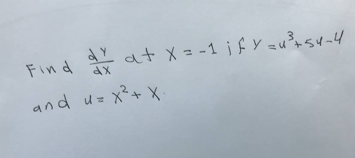 Fin d
at X = -1 ifY zu%su-4
and u= x²+ X

