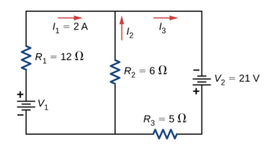 1₁ = 2A
R₁ = 12 2
1₂
13
R₂ = 60
R3 =50
alıl=
V₂ = 21 V