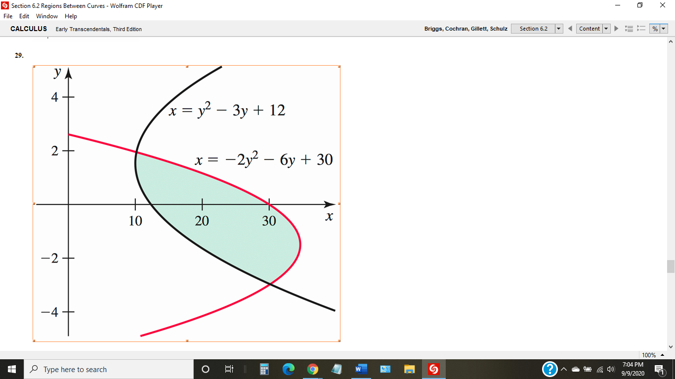 yA
4
x = y² – 3y + 12
2
x =
-2y2 – 6y + 30
+
10
-2
-4
30
20
