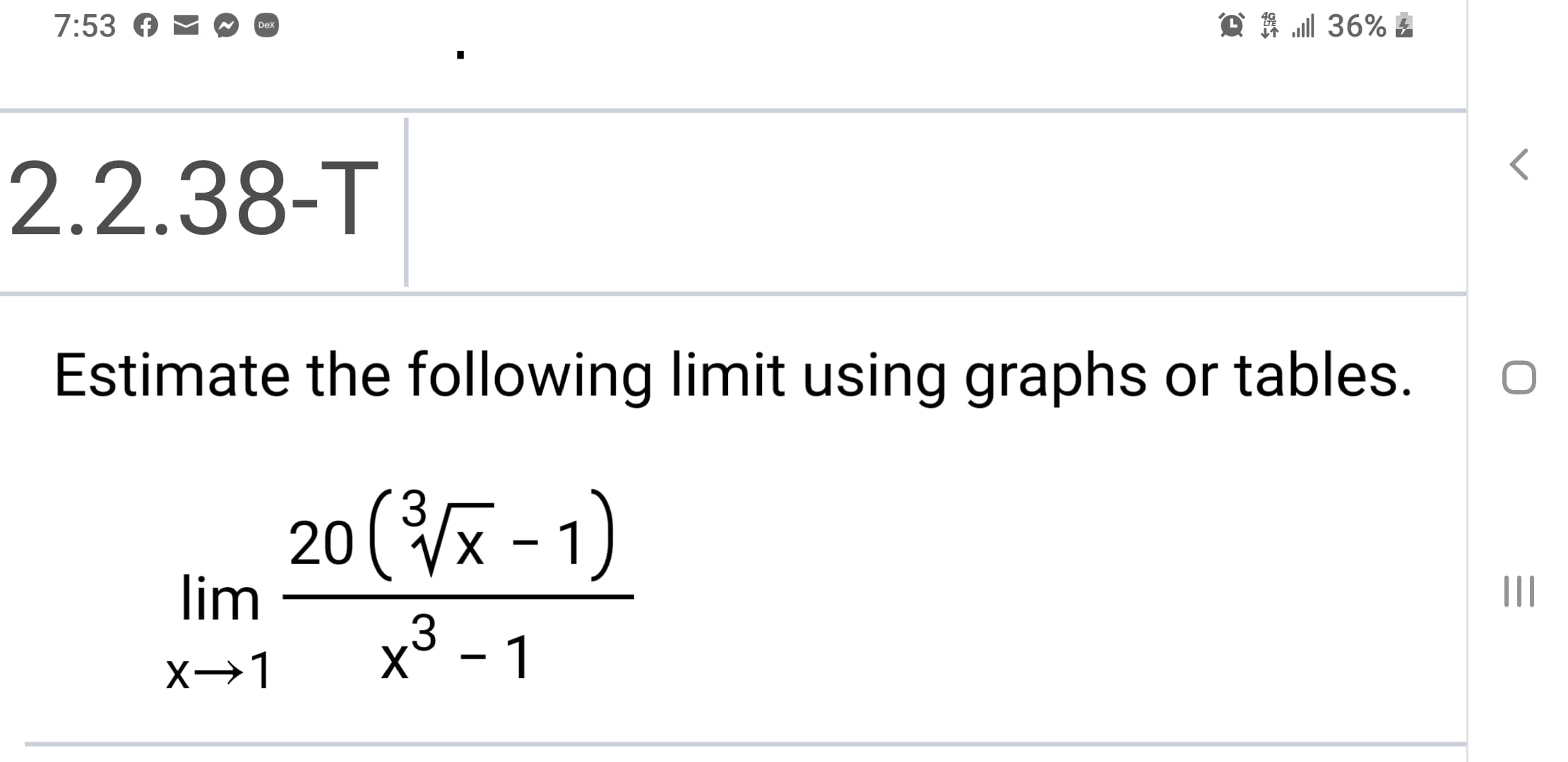 Estimate the following limit using graphs or tables.
o(x -1)
lim
x³ - 1
.3
X→1
