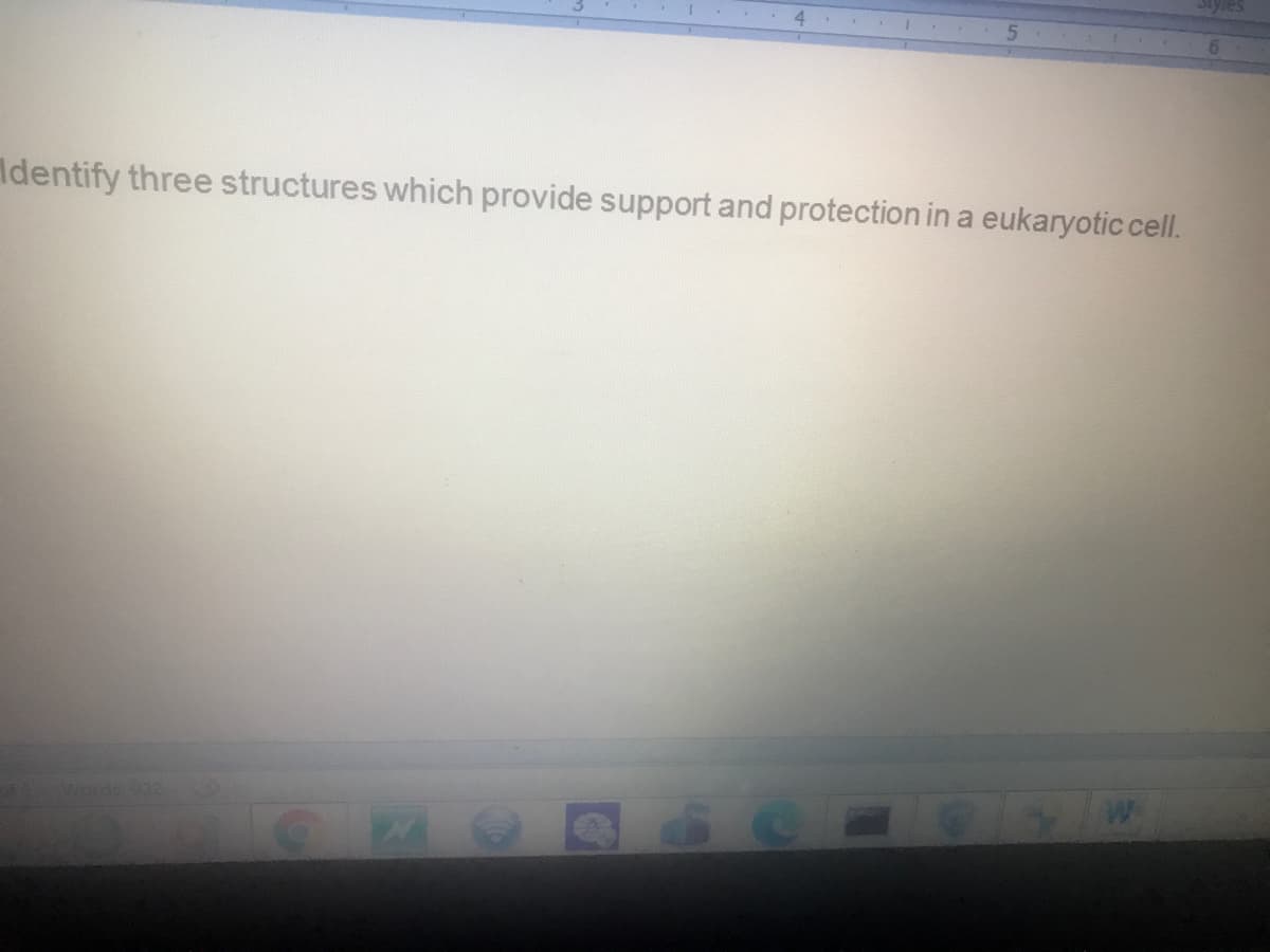 Identify three structures which provide support and protection in a eukaryotic cel.
Words 922
