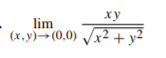 ху
lim
(x,y)→(0,0) Jx² + y²
