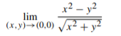 x2 – y2
lim
(x,y)-(0,0) Vx2 + y²
