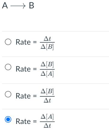 A B
Ο Rate =
Ο Rate =
Ο Rate =
Rate =
ΔΕ
Δ[Β]
Δ[Β]
Δ[Α]
Δ[Β]
ΔΕ
Δ[Α]
Δι