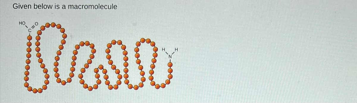 Given below is a macromolecule
HO
H
Rear