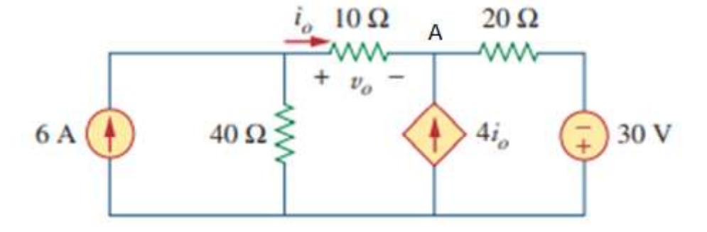 6A
40 Ω
1 10Ω
+
A
20 Ω
Δια
30 V