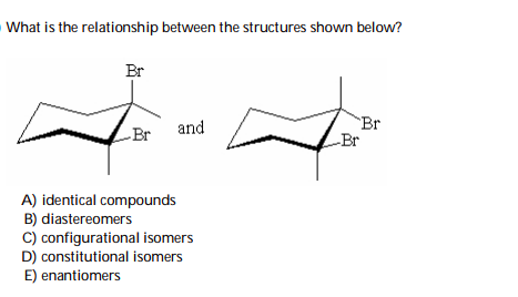 What is the relationship between the structures shown below?
Br
Br and
`Br
Br
