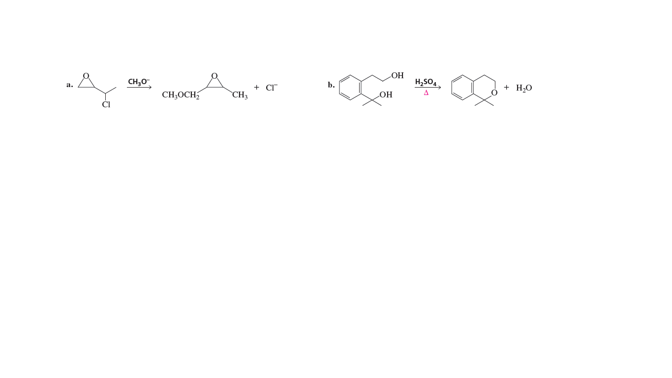 HO
H,SO4
CH,0
b.
+ H,O
a.
+ CI
CH;OCH,
CH3
COH
A
