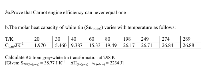 Carnot engine efficiency
can never equal one
