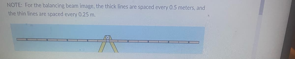 NOTE: For the balancing beam image, the thick lines are spaced every 0.5 meters, and
the thin lines are spaced every 0.25 m.