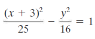 (x + 3)² y?
= 1
16
25

