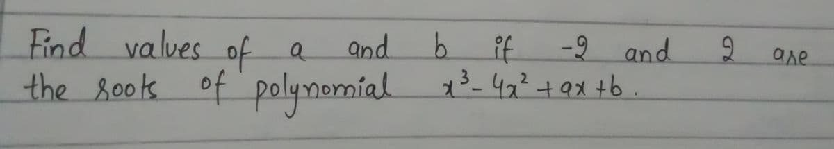 Find values of a
and
if -2 and
2
ane
the 800k of polynomial 13- 42?+9X +6
