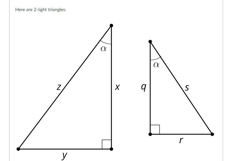 Here are 2 right triangles.
y
